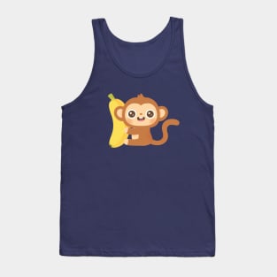 Cute Little Monkey and Banana Tank Top